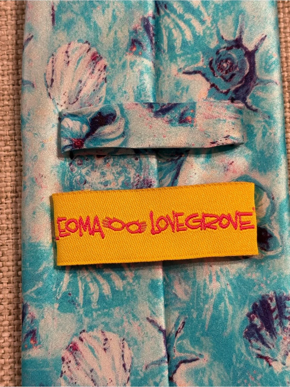 Leoma Lovegrove Seashell Print Necktie Matlacha Florida Artist Tie